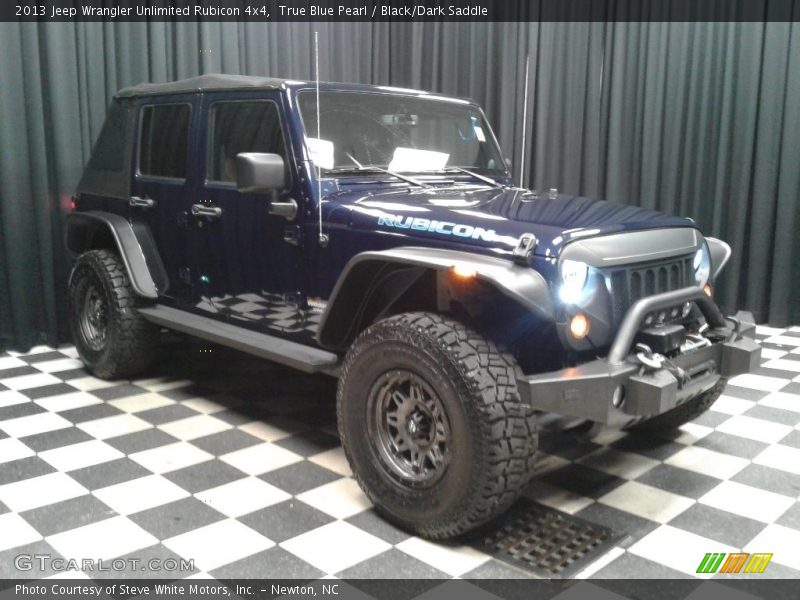 True Blue Pearl / Black/Dark Saddle 2013 Jeep Wrangler Unlimited Rubicon 4x4