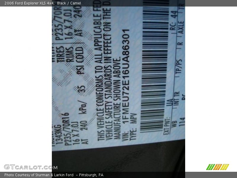 Black / Camel 2006 Ford Explorer XLS 4x4