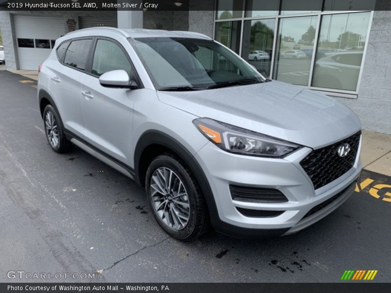 Molten Silver / Gray 2019 Hyundai Tucson SEL AWD