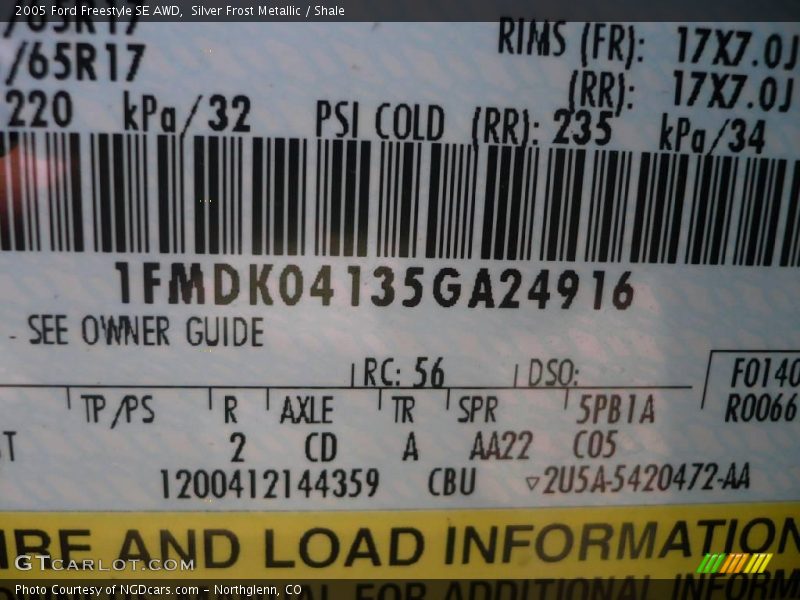 Silver Frost Metallic / Shale 2005 Ford Freestyle SE AWD