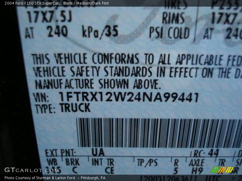 Black / Medium/Dark Flint 2004 Ford F150 STX SuperCab