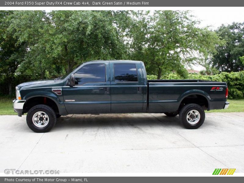 Dark Green Satin / Medium Flint 2004 Ford F350 Super Duty FX4 Crew Cab 4x4