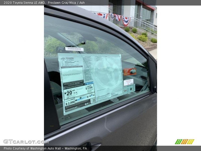 Predawn Gray Mica / Ash 2020 Toyota Sienna LE AWD