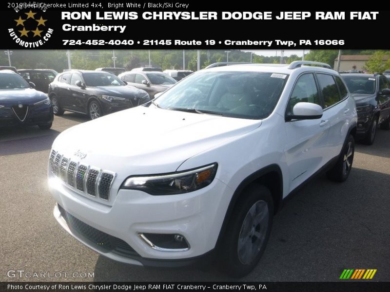 Bright White / Black/Ski Grey 2019 Jeep Cherokee Limited 4x4