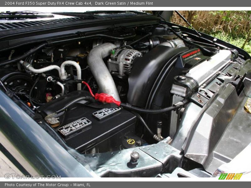 Dark Green Satin / Medium Flint 2004 Ford F350 Super Duty FX4 Crew Cab 4x4