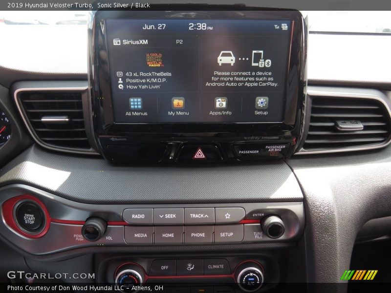 Sonic Silver / Black 2019 Hyundai Veloster Turbo