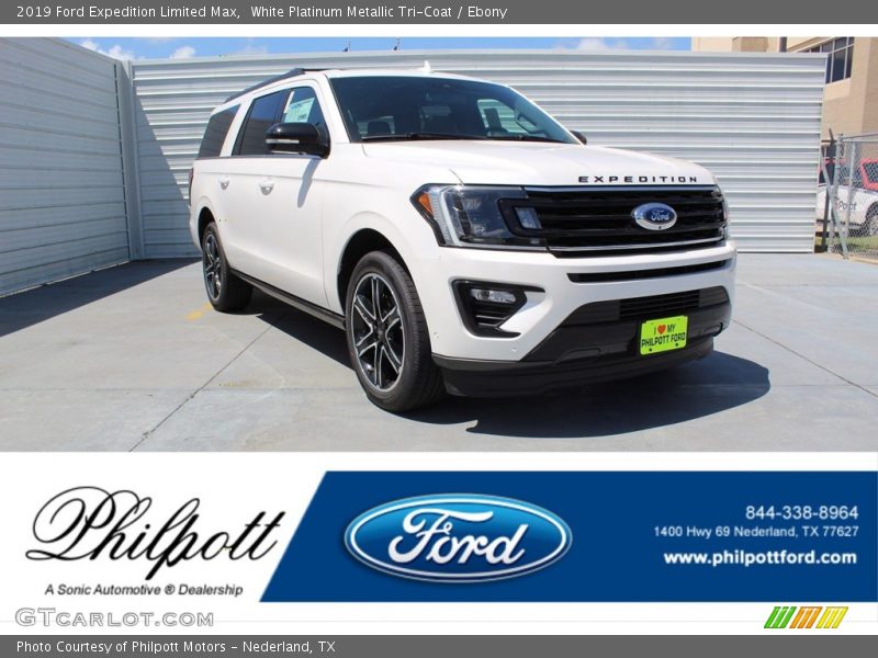 White Platinum Metallic Tri-Coat / Ebony 2019 Ford Expedition Limited Max
