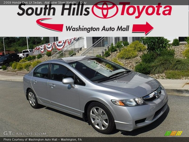 Alabaster Silver Metallic / Gray 2009 Honda Civic LX Sedan