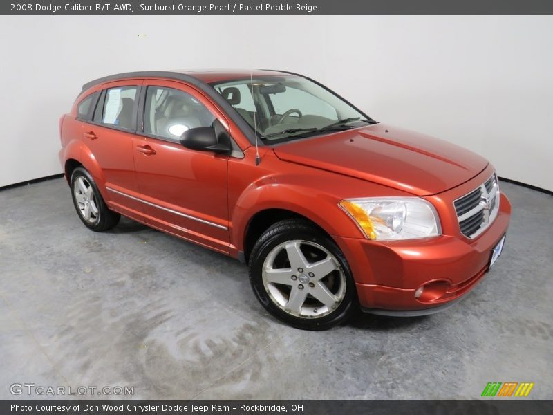 Sunburst Orange Pearl / Pastel Pebble Beige 2008 Dodge Caliber R/T AWD