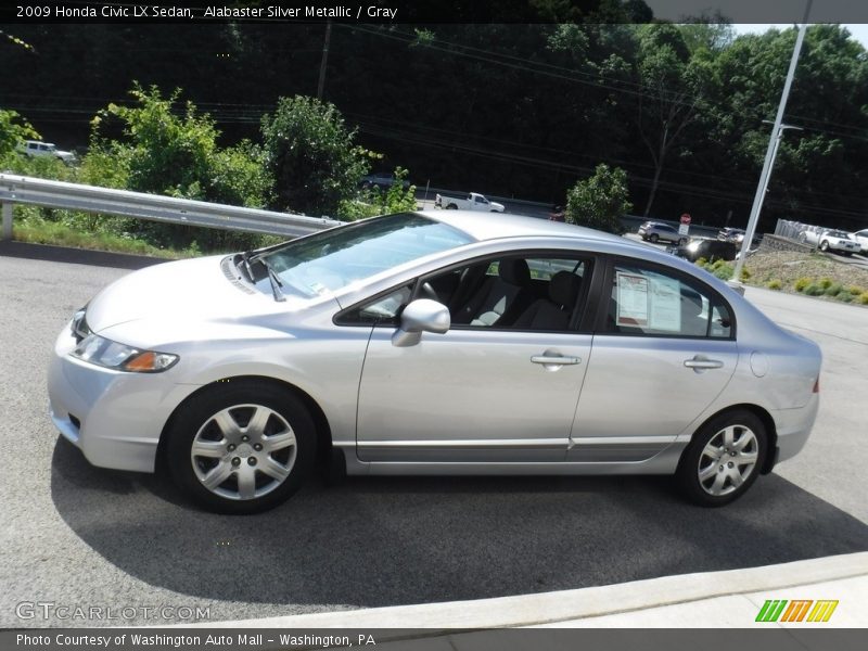Alabaster Silver Metallic / Gray 2009 Honda Civic LX Sedan