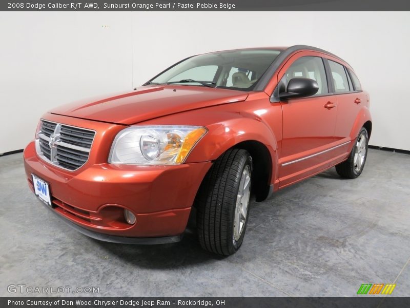 Sunburst Orange Pearl / Pastel Pebble Beige 2008 Dodge Caliber R/T AWD