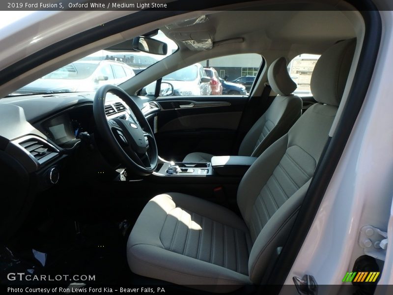 Oxford White / Medium Light Stone 2019 Ford Fusion S