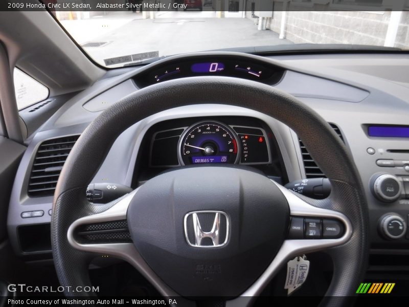 Alabaster Silver Metallic / Gray 2009 Honda Civic LX Sedan
