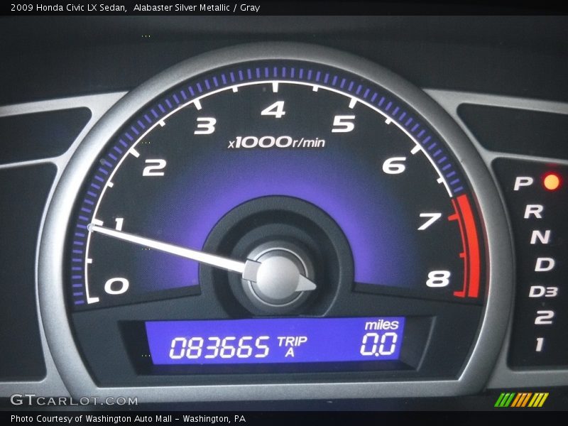 Alabaster Silver Metallic / Gray 2009 Honda Civic LX Sedan