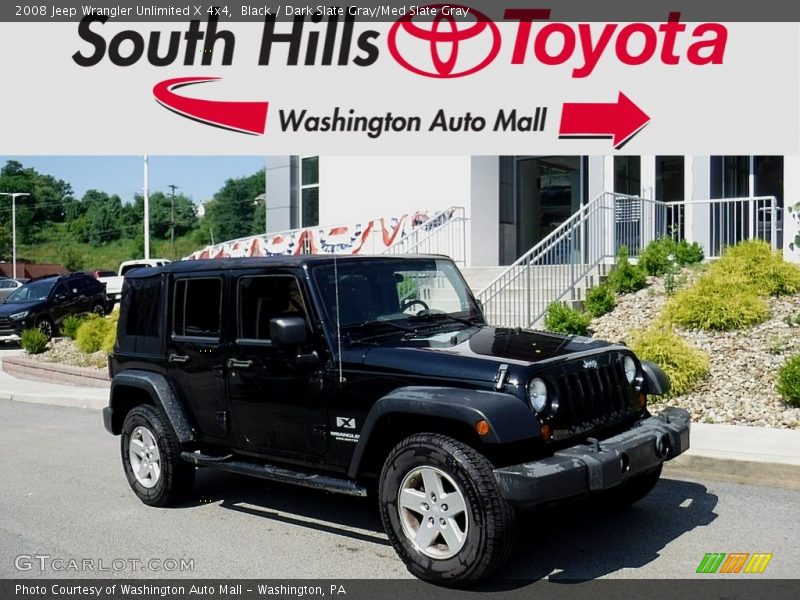 Black / Dark Slate Gray/Med Slate Gray 2008 Jeep Wrangler Unlimited X 4x4
