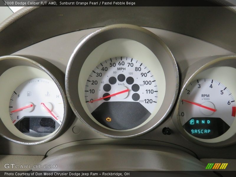 Sunburst Orange Pearl / Pastel Pebble Beige 2008 Dodge Caliber R/T AWD
