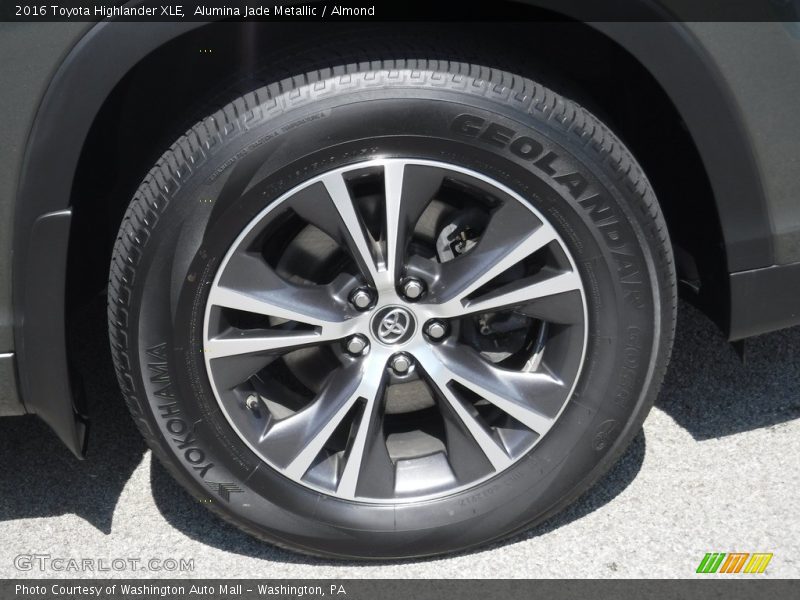 Alumina Jade Metallic / Almond 2016 Toyota Highlander XLE