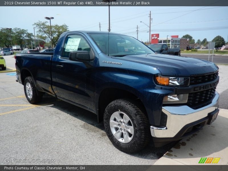 Northsky Blue Metallic / Jet Black 2019 Chevrolet Silverado 1500 WT Regular Cab 4WD