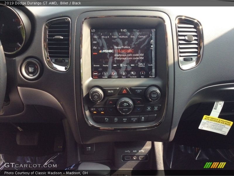 Billet / Black 2019 Dodge Durango GT AWD