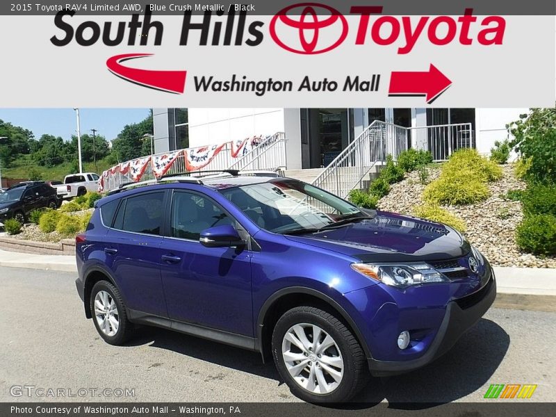 Blue Crush Metallic / Black 2015 Toyota RAV4 Limited AWD