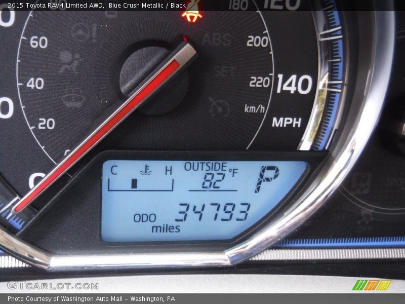Blue Crush Metallic / Black 2015 Toyota RAV4 Limited AWD