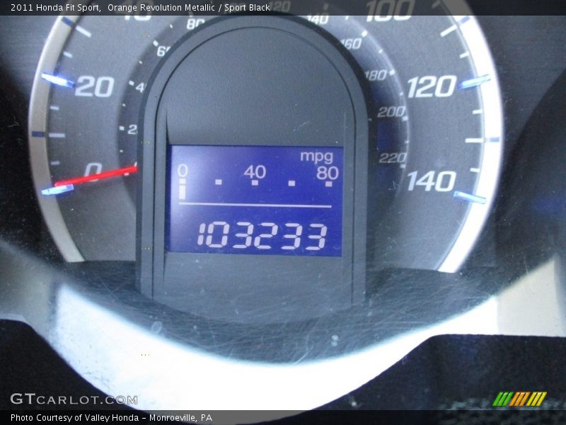 Orange Revolution Metallic / Sport Black 2011 Honda Fit Sport
