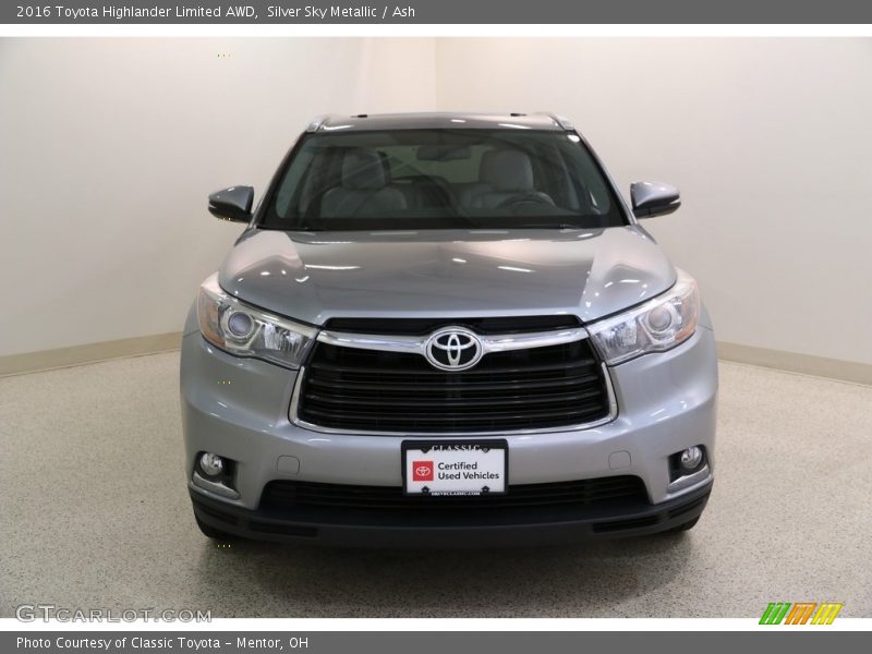 Silver Sky Metallic / Ash 2016 Toyota Highlander Limited AWD