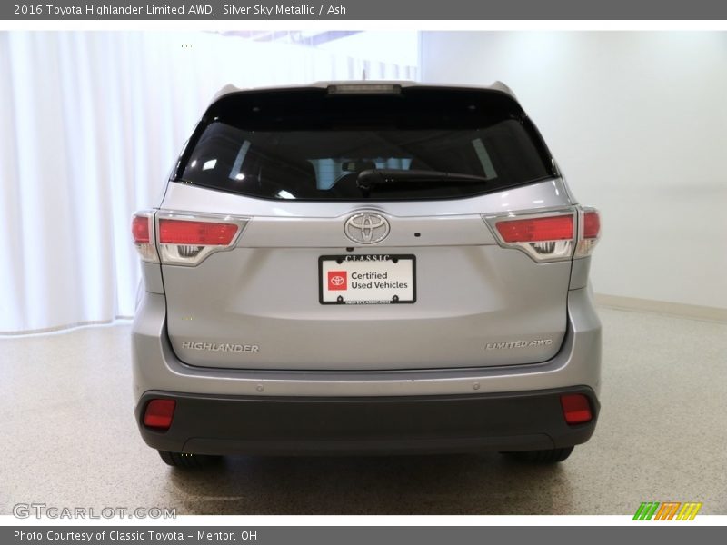 Silver Sky Metallic / Ash 2016 Toyota Highlander Limited AWD