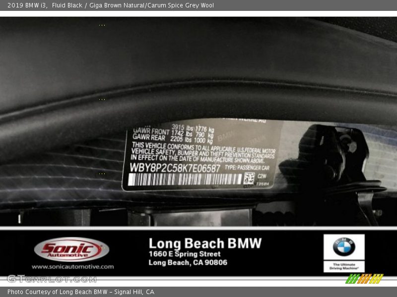 Fluid Black / Giga Brown Natural/Carum Spice Grey Wool 2019 BMW i3
