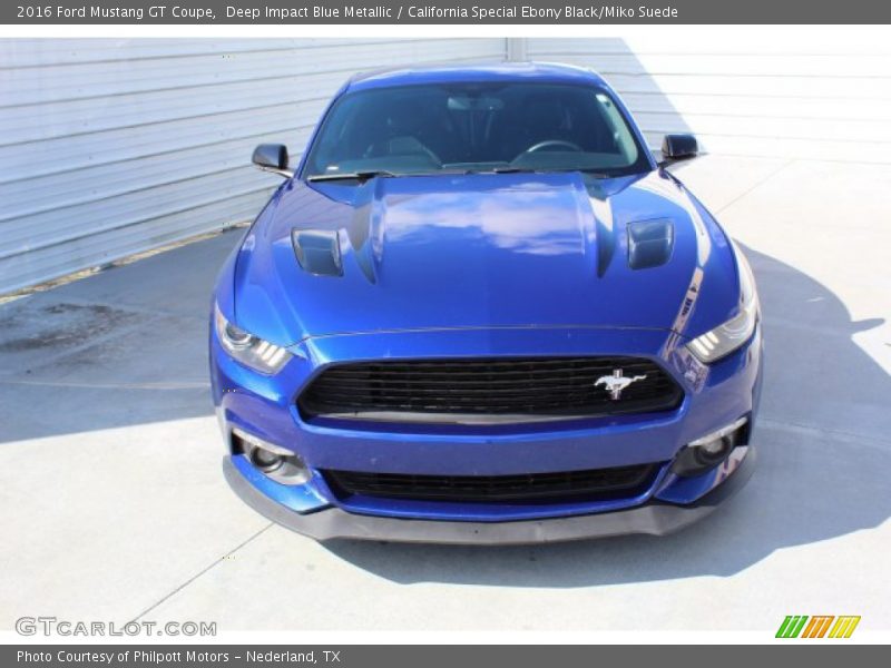 Deep Impact Blue Metallic / California Special Ebony Black/Miko Suede 2016 Ford Mustang GT Coupe