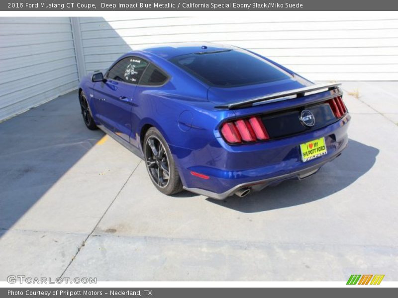 Deep Impact Blue Metallic / California Special Ebony Black/Miko Suede 2016 Ford Mustang GT Coupe
