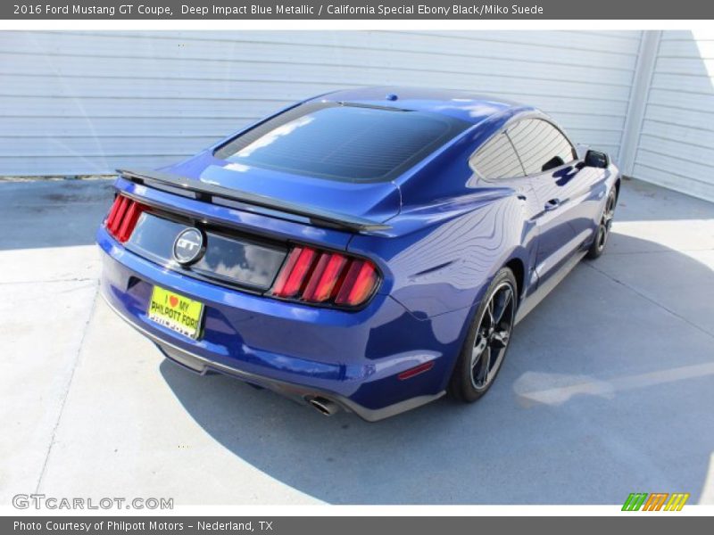 Deep Impact Blue Metallic / California Special Ebony Black/Miko Suede 2016 Ford Mustang GT Coupe