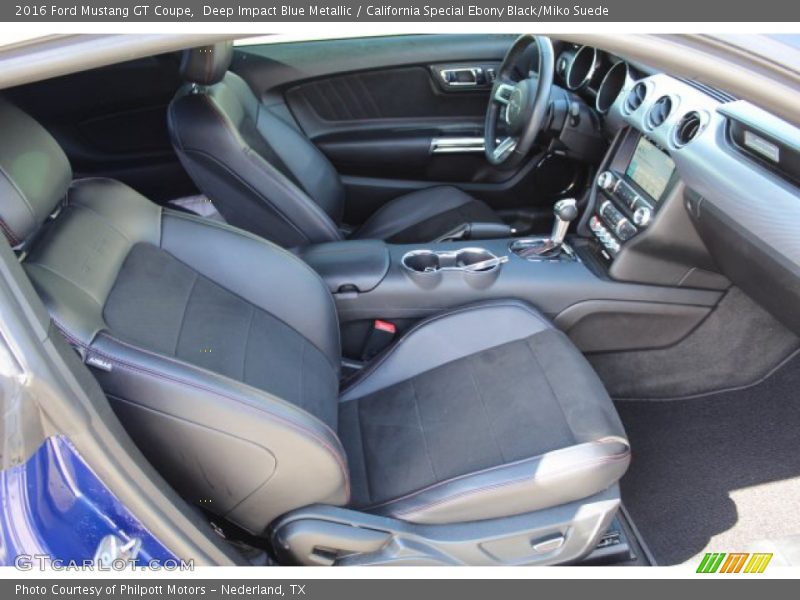 Deep Impact Blue Metallic / California Special Ebony Black/Miko Suede 2016 Ford Mustang GT Coupe