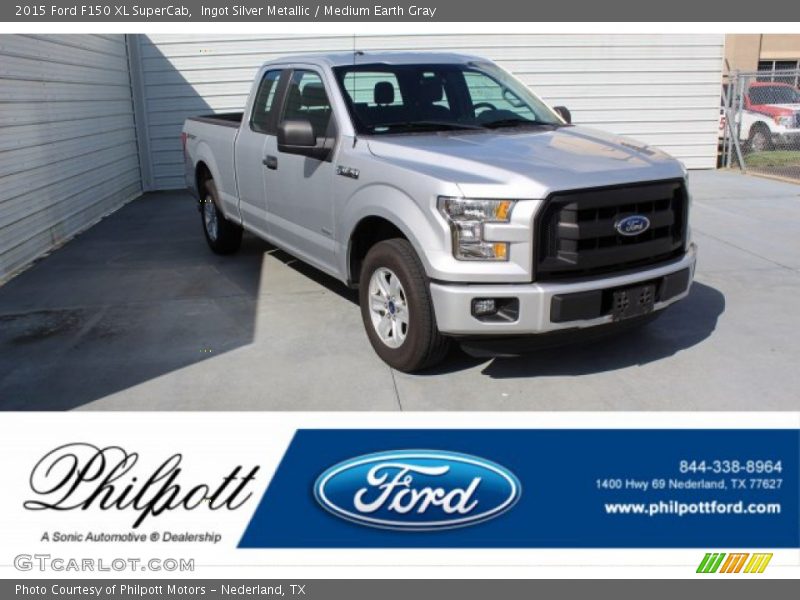 Ingot Silver Metallic / Medium Earth Gray 2015 Ford F150 XL SuperCab