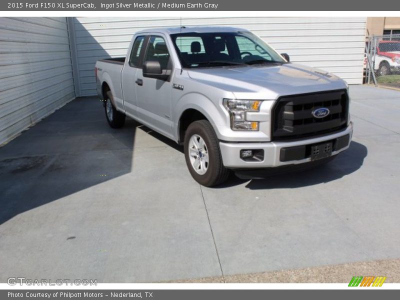 Ingot Silver Metallic / Medium Earth Gray 2015 Ford F150 XL SuperCab