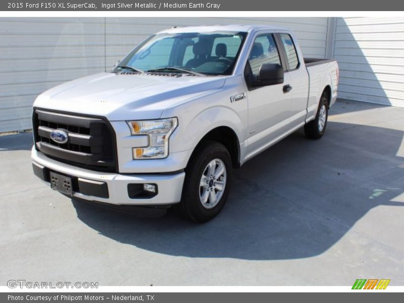Ingot Silver Metallic / Medium Earth Gray 2015 Ford F150 XL SuperCab