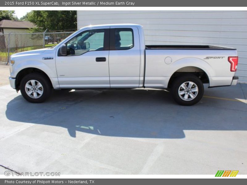 Ingot Silver Metallic / Medium Earth Gray 2015 Ford F150 XL SuperCab