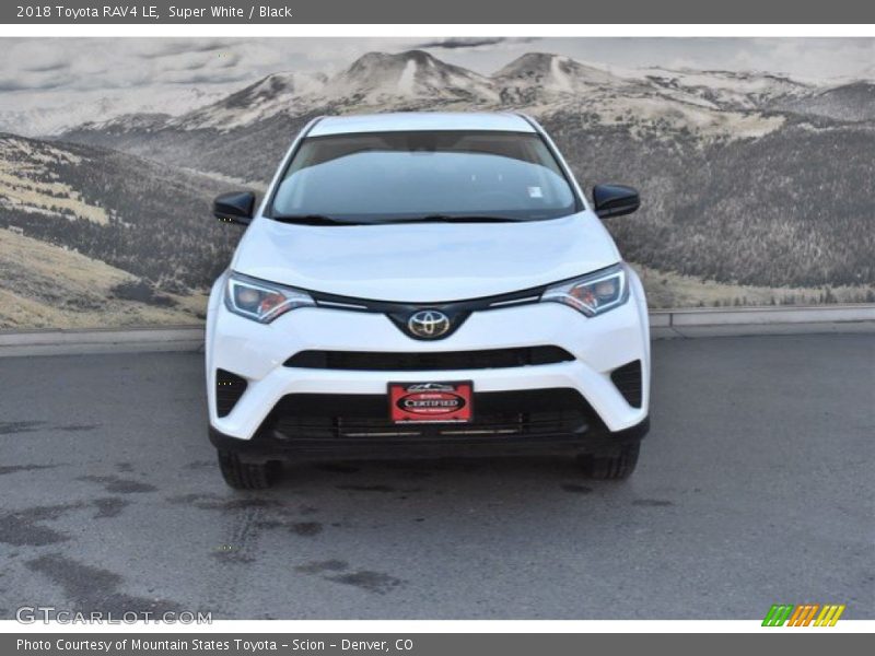 Super White / Black 2018 Toyota RAV4 LE