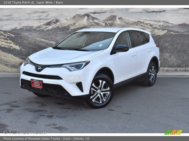 Super White / Black 2018 Toyota RAV4 LE