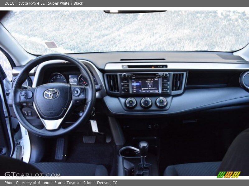 Super White / Black 2018 Toyota RAV4 LE