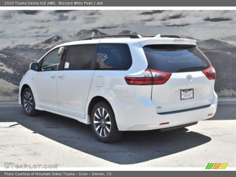 Blizzard White Pearl / Ash 2020 Toyota Sienna XLE AWD