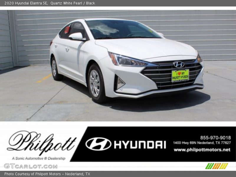 Quartz White Pearl / Black 2020 Hyundai Elantra SE