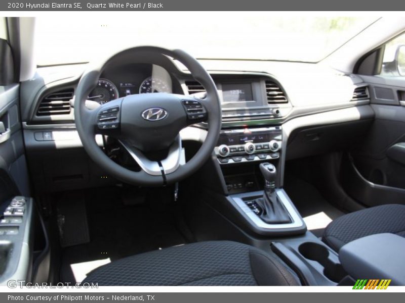 Quartz White Pearl / Black 2020 Hyundai Elantra SE