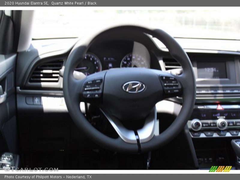 Quartz White Pearl / Black 2020 Hyundai Elantra SE