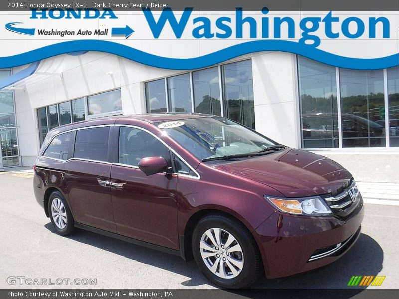 Dark Cherry Pearl / Beige 2014 Honda Odyssey EX-L