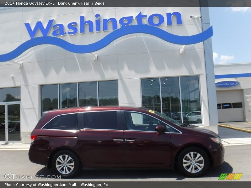 Dark Cherry Pearl / Beige 2014 Honda Odyssey EX-L