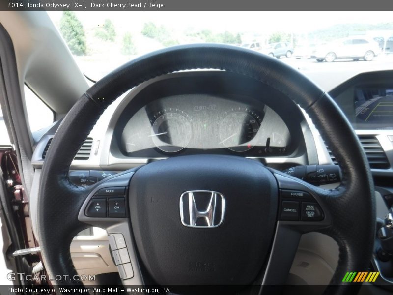 Dark Cherry Pearl / Beige 2014 Honda Odyssey EX-L