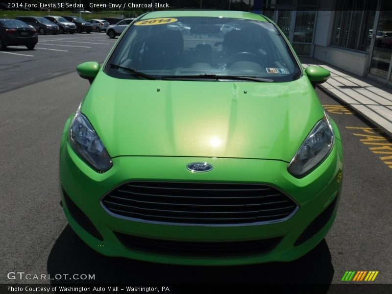 Green Envy / Charcoal Black 2014 Ford Fiesta SE Sedan