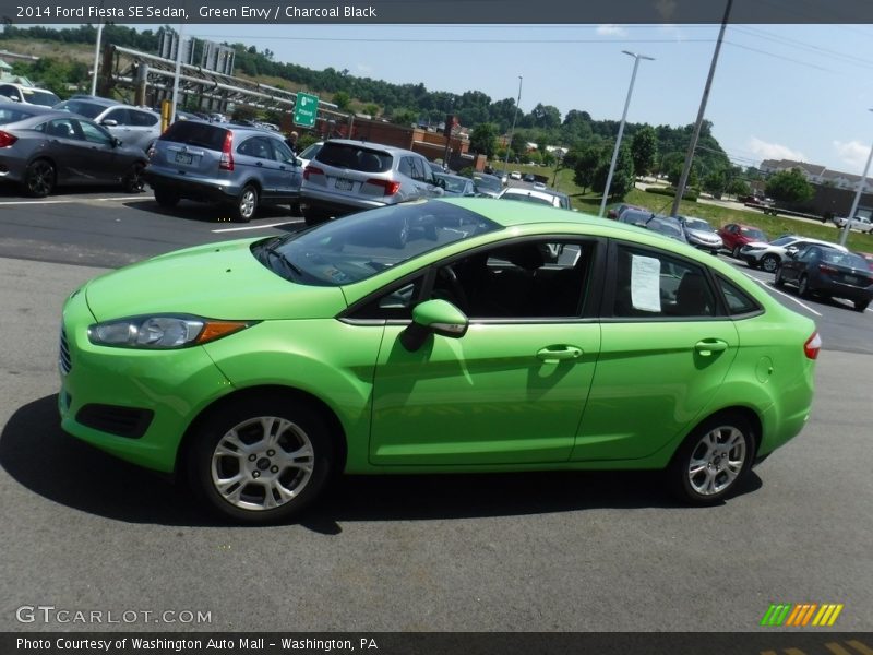 Green Envy / Charcoal Black 2014 Ford Fiesta SE Sedan