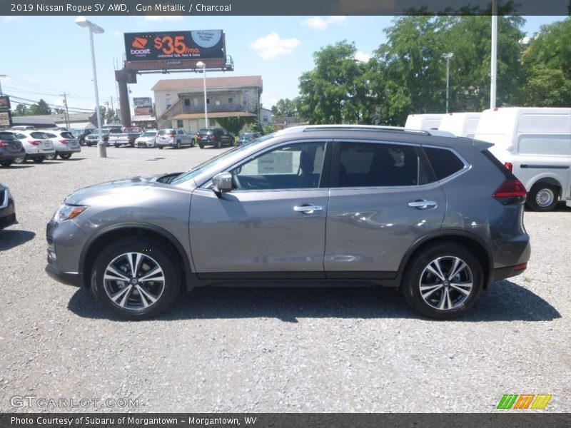 Gun Metallic / Charcoal 2019 Nissan Rogue SV AWD